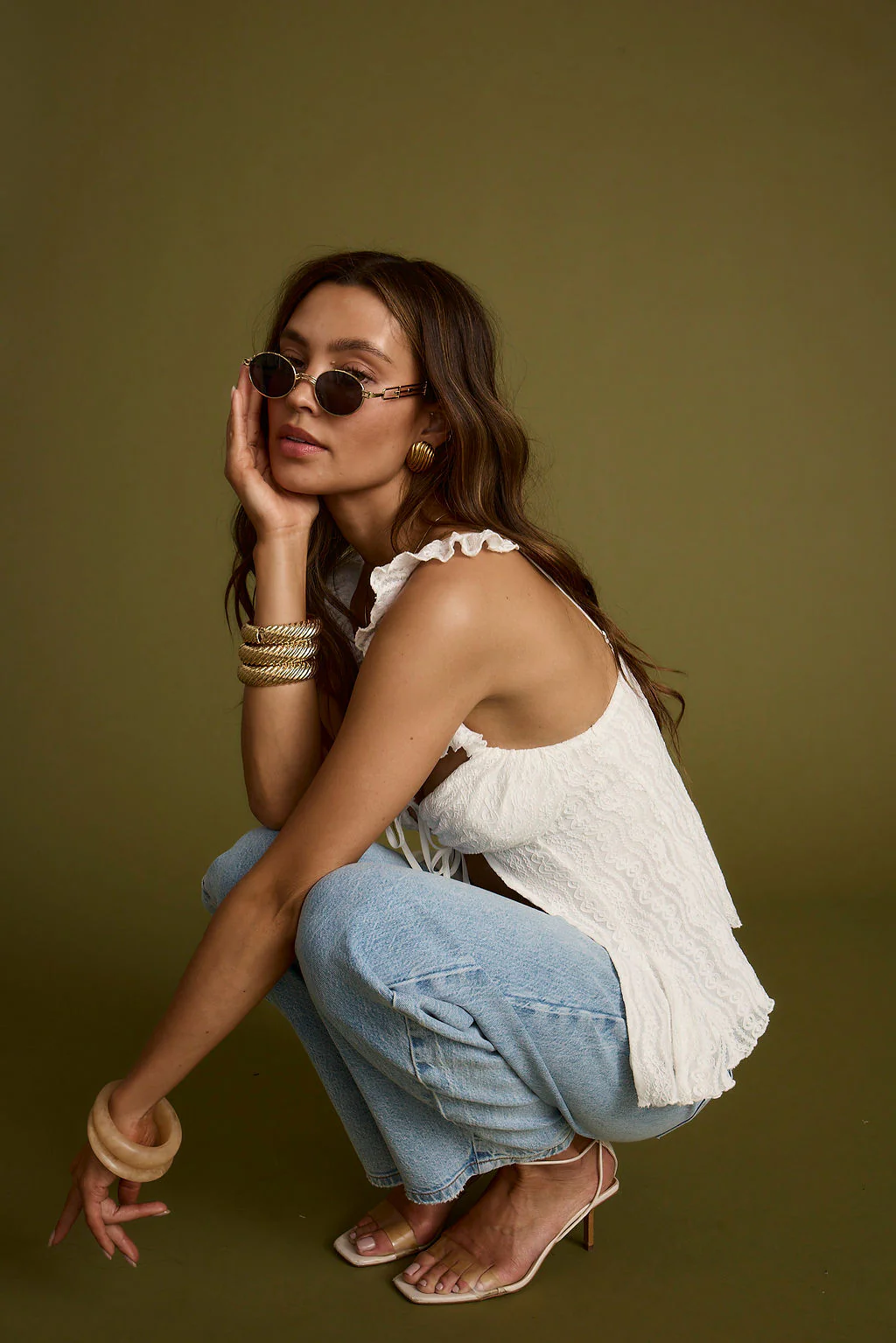 Bianca Black Circle Sunglasses - Image 9