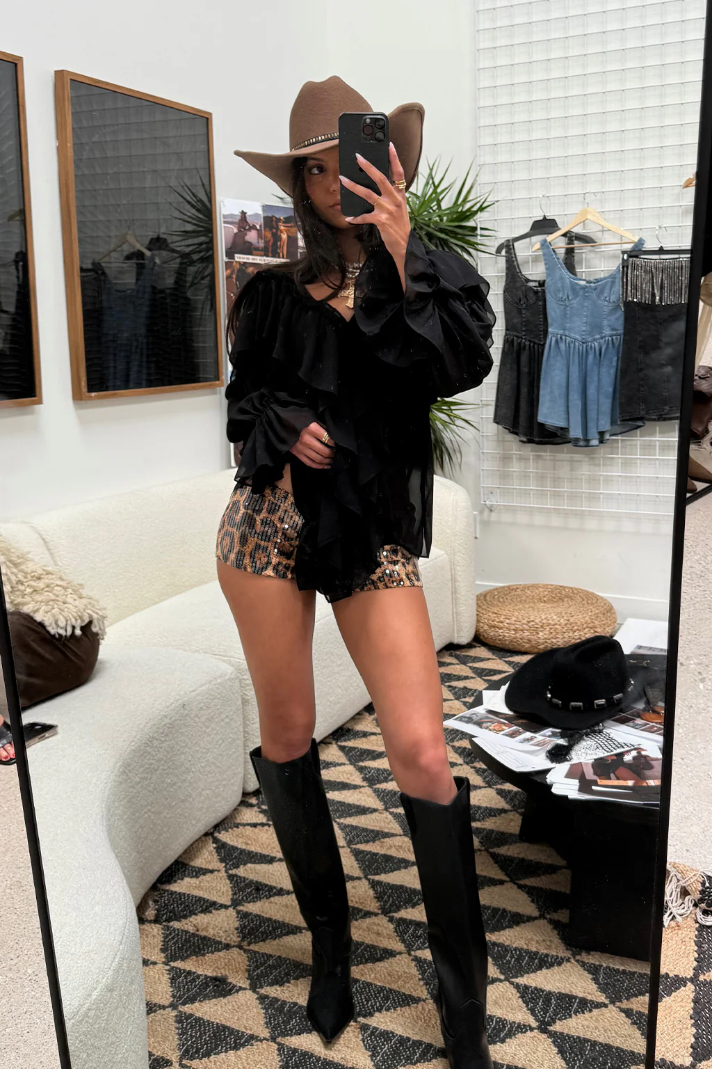Panther Leopard Sequin Hot Shorts - Image 9