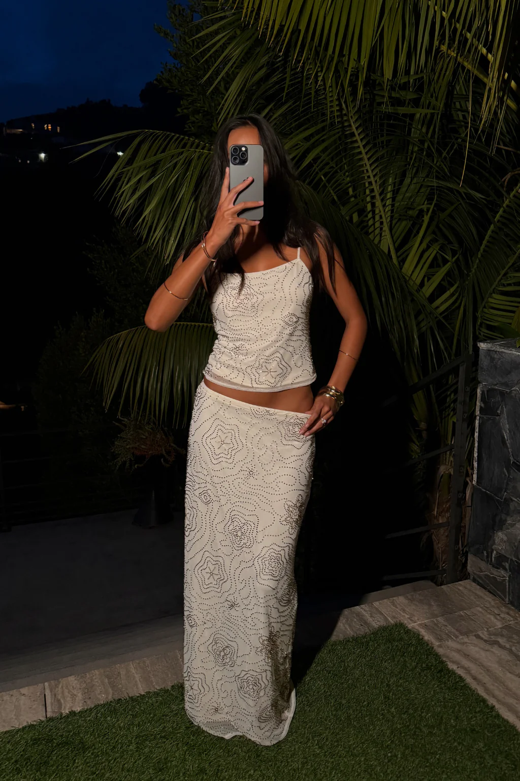 Luci White Beaded Tank - Image 7