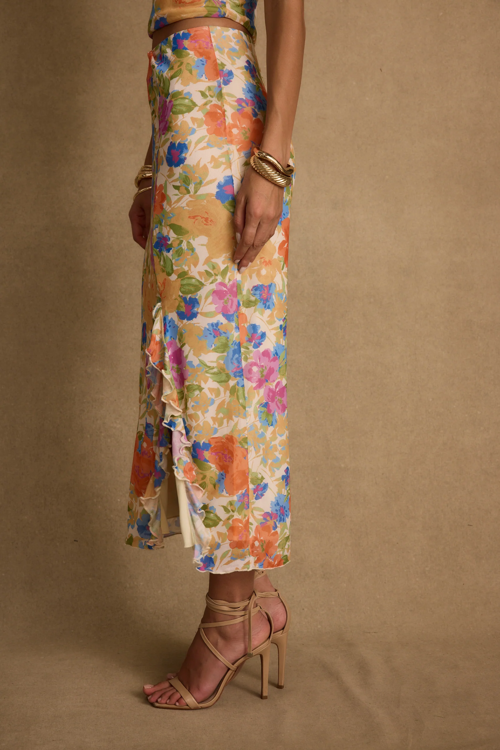 Marisol Floral Mesh Midi Skirt - Image 4