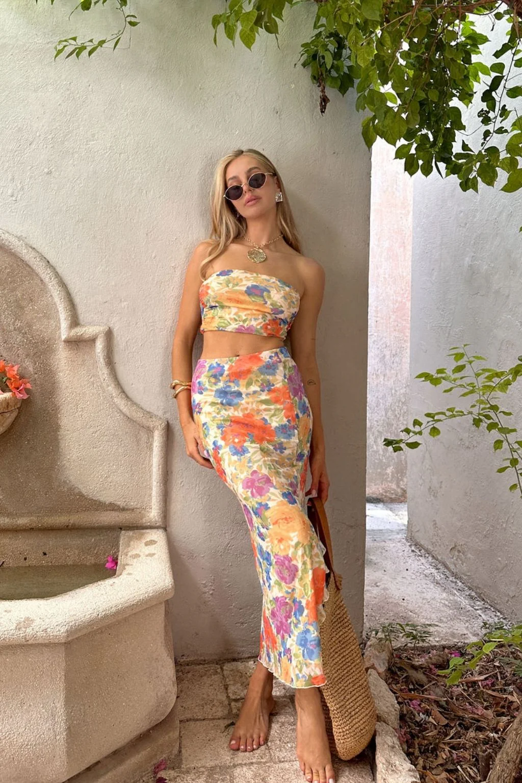 Marisol Floral Mesh Midi Skirt - Image 7