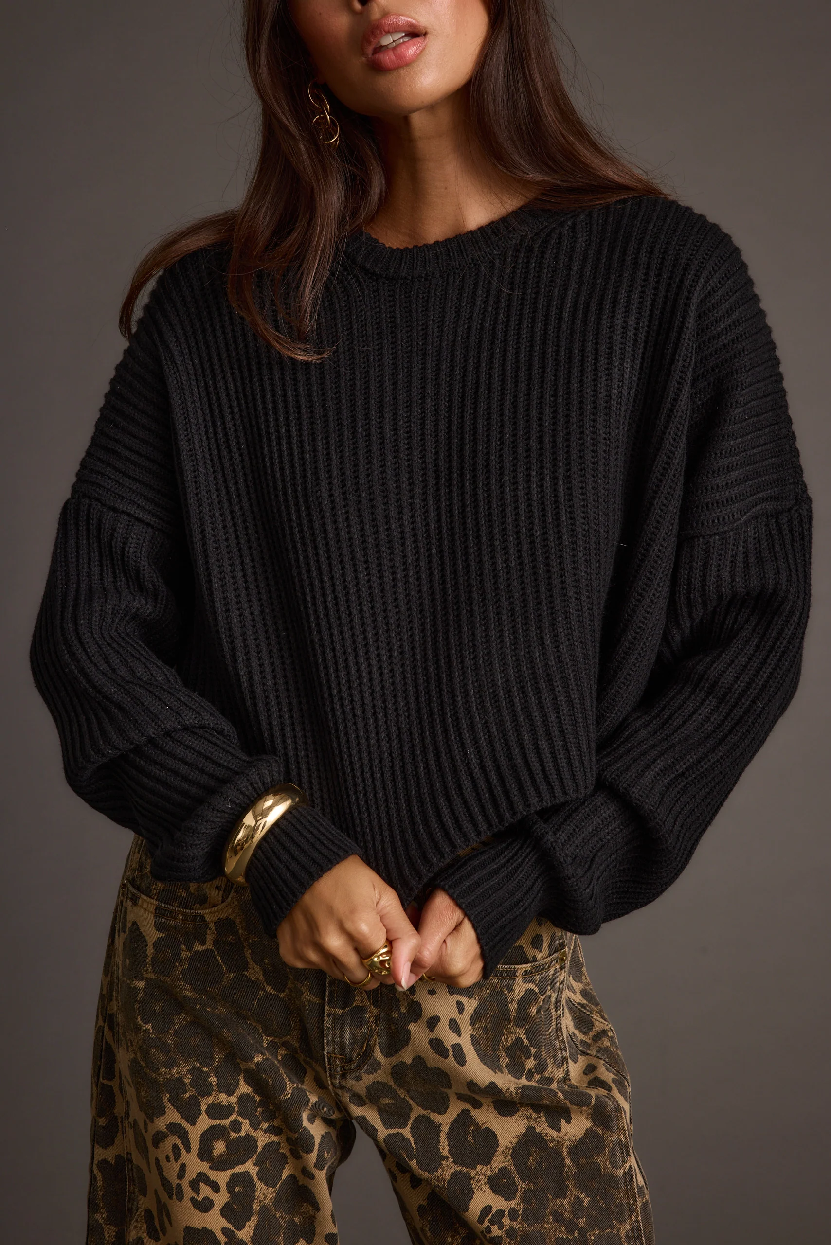 Maxine Black Cropped Sweater - Image 7
