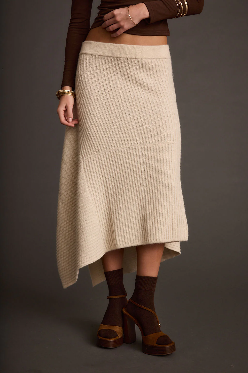 Mod Cream Asymmetrical Skirt - Image 7