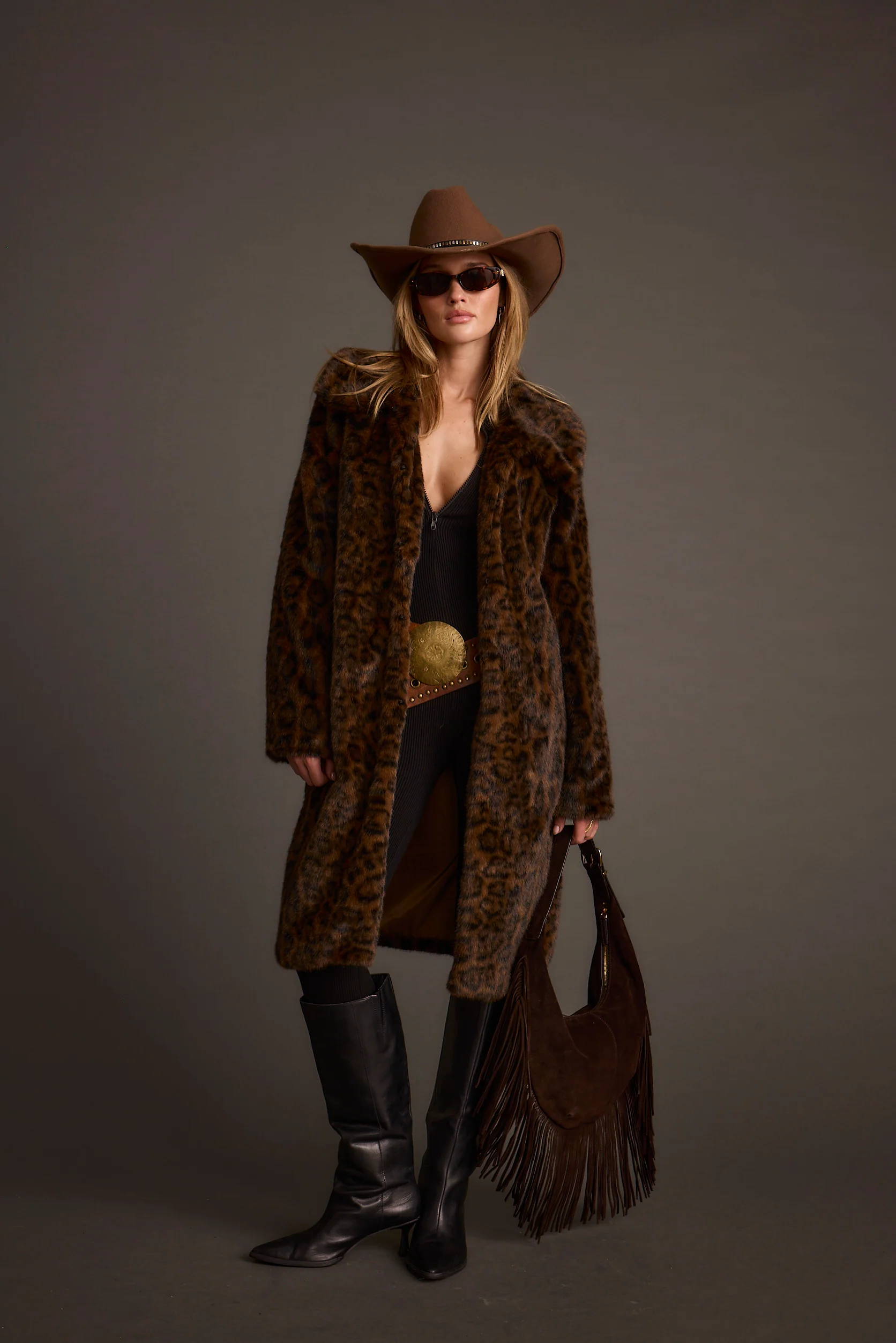 Rochelle Leopard Faux Fur Coat - Image 2