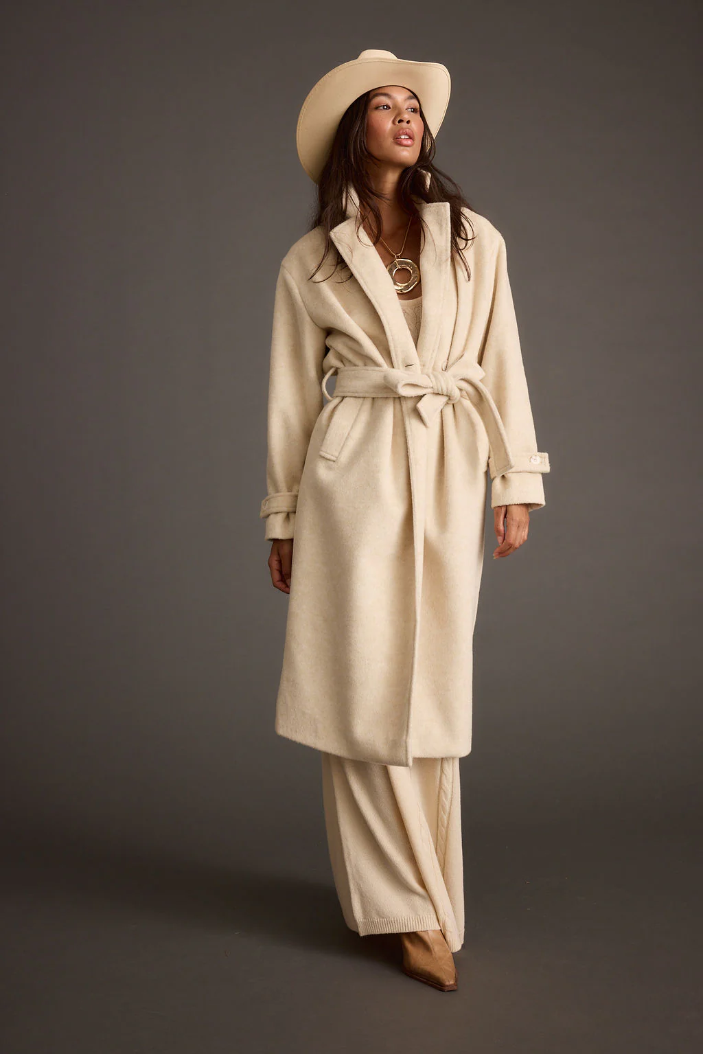 Sinclair Ivory Belted Coat - Image 3
